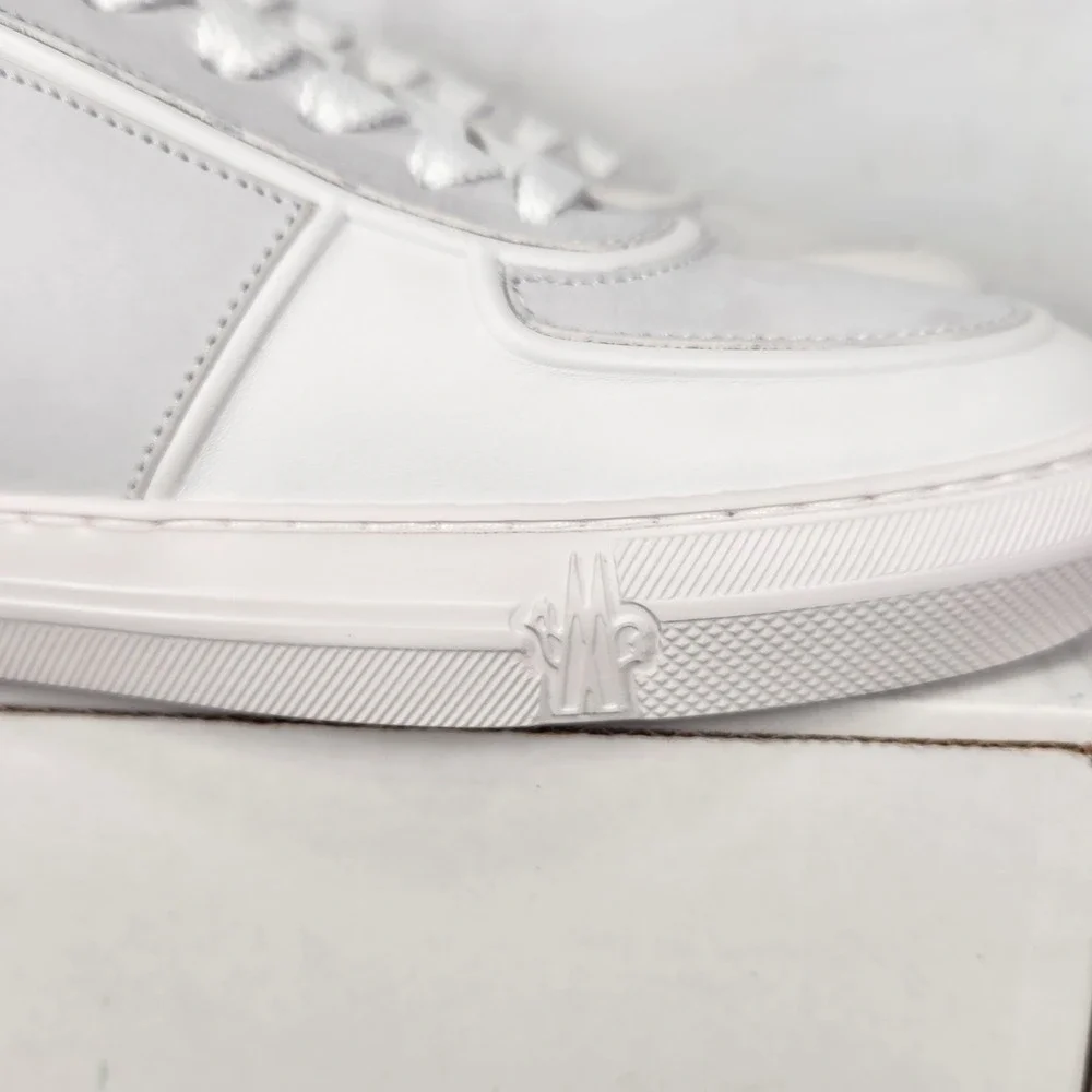 Moncler Neue York Sneakers Womens Size 39 White Low Top Leather Luxury Shoes